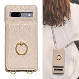 for pixel 7a 用 ケース ショルダー カード収納 背面手帳型 リング付 グーグルピクセル7a ピクセル7a 用 ストラップ付き 落下防止 肩掛け 斜め掛 首掛け 可愛 かわいい おしゃれ スタンド機能 モカブラウン