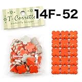 Ｔコレット14mm花モザイクタイル ビビッドカラー 小袋35個入 【14F-52】オレンジ