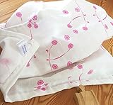 BLUEPAGE オーガニックコットン100%ガーゼおくるみ ブランケット 出産お祝い ギフト ( 日本製手縫い仕上げ)