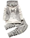 Plus Nao(プラスナオ) スウエット ベビー キッズ トップス パンツ 上下 セット セットアップ 長袖 ベスト フード付き ストライプ ロゴ 蝶ネ ネイビー 80cm