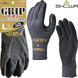 SHOWA ショーワグローブ/背抜き手袋/グリップカーボン（タグ付） 10双 カラー：ブラック サイズ：M 品番：318