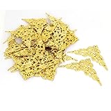 uxcell　コーナープロテクター　ギフトボックス　プラスチック　ゴールドトーン　家具　30個入り