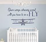 Your Wingsすでに存在し、がすべてですFly Quote – 飛行機シリーズ – Baby Boy Decoration – 壁画壁デカールステッカーホーム内部装飾車ノートパソコン( AM )