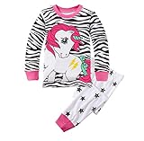 Gold treasure綿100%子供パジャマ長袖 キッズ 漫画のユニコーン 寝間着2-7歳 (110cm(5歳))