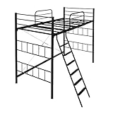 JKプラン ロフトベッド シンプルなパイプベッド シングル ブラック LNG-0001-BK