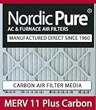 Nordic Pure 24 x 30 x 2 m11 + c-3 MERV 11 PlusカーボンAC炉エアフィルタ（パックの3 )