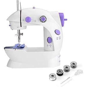 ミシン 電動ミシン コンパクト 家庭用 小型 手作り ハンドメード 初心者向け 簡単 裁縫 (電池なし)(20cm*22cm*12cm)