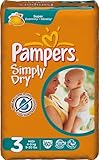 Pampers Simply Dry Size 3 (Midi) Economy 2 x Packs 60 Nappies--120 Nappies by Pampers