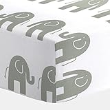 Carousel Designs White and Gray Elephants Crib Sheet by Carousel Designs