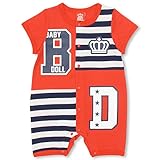 BABYDOLL（ベビードール） ボーダー切替半袖ロンパース 子供服 ベビー 70cm レッド