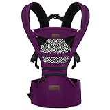 LaNova 抱っこ紐 ベビーキャリー 赤ちゃんの姿勢とママの負担を軽減させるために作られた新しい抱っこひも メッシュで快適 新生児用品 (つかれにくい腰ベルトタイプ) パープル