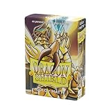 Dragon Shield | 日本サイズカードマットスリーブ | 60カラット - 滑らかで丈夫なプレミアムTCGスリーブ - 遊戯王、ナルト、カードファイト、ヴァンガードに対応 | ゴールド