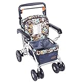 アルミ合金高齢者ショッピングカート折り畳み式四輪ウォーカーシートと防水ショッピングバッグと調節可能なアームレストの高さ