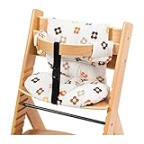 【子どもが笑顔になる マジカルチェア専用のクッション】 滑らかな肌触りのピーチスキン生地 ふかふかのクッションで優しく包み込む 取り付け簡単 (花柄 ブラウン色)