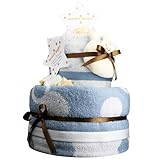 今治　おむつケーキ　ウォッシュ＆バスタオル付き　紋ごのみ【出産祝い/内祝い】日本製 (ムーニーMサイズ, シマリス（ナチュラル）)