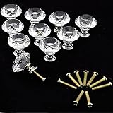 HOSL 30mm Crystal Glass Diamond Shape Cabinet Knob Drawer Pull Handle Kitchen(Pack of 10) [並行輸入品]