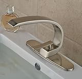 Rozin Creative Design Single Lever Bathroom Sink Faucet with Cover Plate Brushed Nickel mixer tap [並