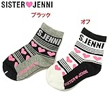 (ジェニィ)JENNI ハート ボーダー 3Pクルーソックス S(13～15センチ) ブラック(030)