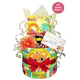 出産祝いにSassy（サッシー）のおむつケーキ 男の子 女の子/赤ちゃん/内祝い/誕生日プレゼント/ギフトセット/ダイパーケーキ (パンパースM11 （1歳のお誕生日プレゼント用に）)