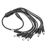 防犯カメラ用DC電源4分岐ケーブル　DC電源ケーブル　電源コネクタ　CCTVカメラ用 　1メス?8オス　40ｃｍ長さ
