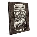 Everything Is Better In A Mason Jar Quote Saying on Dark wood-pattern壁アートプリント 8x10 GAR0000019CAN08X1