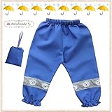 [撥水 レインパンツ] くまさん×ブルー♪ (95cm)