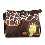 大容量　かわいい　キリン　シマウマ　ベビーバッグ　多機能　斜めがけ　ショルダーバッグ　マザーズバッグ　ベビー用品　収納バッグ　 (オレンジ)