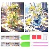 サムコス ダイヤモンドアート キット ダイヤモンドの絵画 2個セット きれい 全面貼り付け ダイヤモンドアート 5D 初心者 大人の子供 DIY 手芸キット 家の壁の装飾 (B)