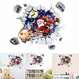 45x60cm 3d wall sticker christmas santa claus adhesive sticker