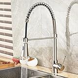 Rozin 糸ひき キッチン水栓 360度回転 冷 温 切換え　シャワーヘッド 伸縮ノズルタイプ　混合水栓　蛇口セット