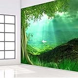 bzdhwwhフォト壁紙3dウォール紙HD Sunshine Trees Grass Greenリビングルームベッドルーム大壁壁画 6989548212530