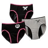 (ニッセン) nissen ティーンズ ジュニア モノトーン 綿混 ストレッチ サニタリー ショーツ ３枚組 昼用 １枚 ＋ 夜用 ２枚 黒 + グレー S