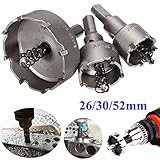 ランフィー　3 個入 26 mm 30 mm 52 mm 超硬チップ TCT ドリル ビット穴見たカッター ツール