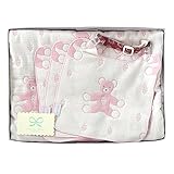 ソレイアード SOULEIADO 6重ガーゼケット+クリップ&ハンカチスタイ ギフトセット ピンク 8877