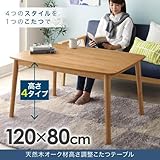 4尺長方形(80×120cm)北欧デザイン高さ調整こたつテーブル Ramillies ラミリ【ﾉｰﾌﾞﾗﾝﾄﾞ品】