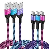 USB Type C ケーブル 【1.83m 3本*3色】 iPhone 16充電ケーブル 3A急速充電 QC3.0対応 タイプｃ充電ケーブル 高耐久 ナイロン iPhone 16 15シリーズ、 Galaxy A35 S24 Ultra A55、Motorola Moto G Stylus 5G 2024その他Android USB-C機器対応