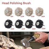 1ピースod 85ミリメートルドリル砥線ナイロンラジアル研磨ブラシ用木材家具マホガニー仕上げ金属石木材-Brown 400