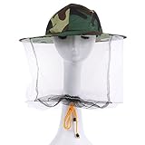 k-outdoor 防虫ネット帽子 蚊よけヘッドネット メッシュネット 虫除けと紫外線対策 モスキートガード 園芸 農作業 釣り ハイキング アウトドア (迷彩)