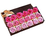 ソープ 花 薔薇 石鹸 花 造花 手作り プレゼント 手 洗う 香り ロマンチック 18個セット (赤)