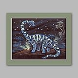Starry Sky恐竜子供部屋/キッズ壁アートプリントポスター 11"x14"