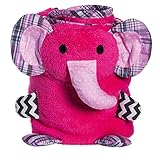 Pink Elephant Rolled Blanket by Blossoms & Buds