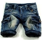 (ビーツ) BEETS デニム ショートパンツ 121505 Wrinkle bermuda 80cm 90cm (80cm)