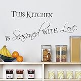 This Kitchen Is Seasoned with Love Quotes and Sayings Wall Decal Removable Vinyl Wall Art Stickers L