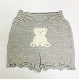 【オーガニックガーデン】キッズ・オーバーパンツ「くま柄」　120-150cm グレー