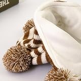 Refaxi ベビーキッズかわいい漫画テディベアかぎ針編みのフリースキャップ冬暖かいイヤーマフ