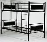 ◆◇パネル二段ベッド◇◆パイプ二段ベッド　パイプ2段ベッド　二段ベッド　2段ベッド　パイプベッド　シングルベッド スチールベッド■052BK/BK