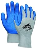 Memphis Glove FT300S FlexTuff Cotton/Polyester Men's Gloves with Straight Thumb, Blue/Gray, Small, 1