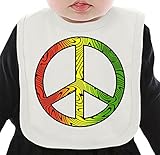 Rasta Peace Symbol ネクタイを有する有機ビブ Medium