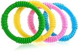 Best Baby Teether - 4 Silicone Sensory Teething Ring Toys - Fun, Colorful and BPA-Free - Soothing Pa