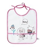 油が落ちるスタイ ２点セット　お食事用防水ビブ 6~24ヶ月 スーパービブ 柔らかくて 軽量 食事エプロン 防水 よだれかけ ベビースタイ ビブ 可愛い 便利 袖なし　ブルー　レッド　Gaorui（ガ